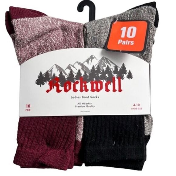 Rockwell Ladies Boot Socks 10‎ Pack NWT in packaging - Picture 3 of 6